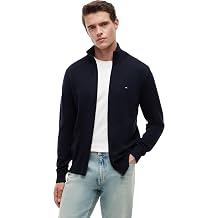 Tommy Hilfiger Men s Essential Cotton Stand Collar Jumper with Zip