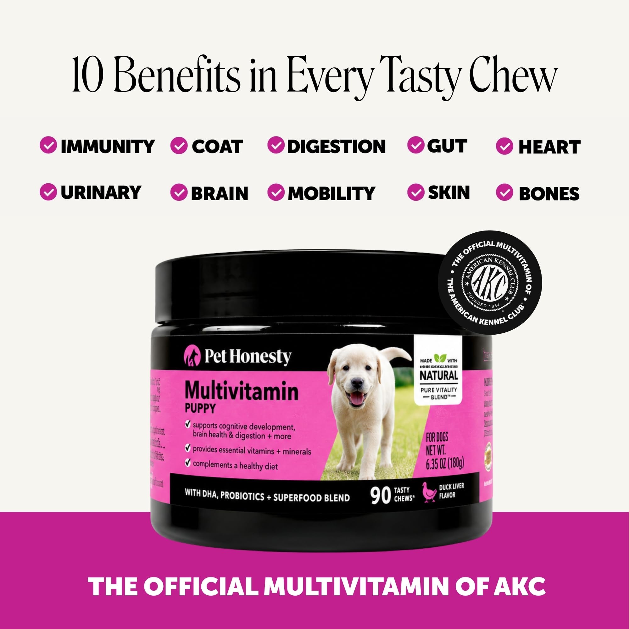Pet Honesty Vet Recommended Puppy Multivitamin, 90 Ct, Duck — Amazon image 2