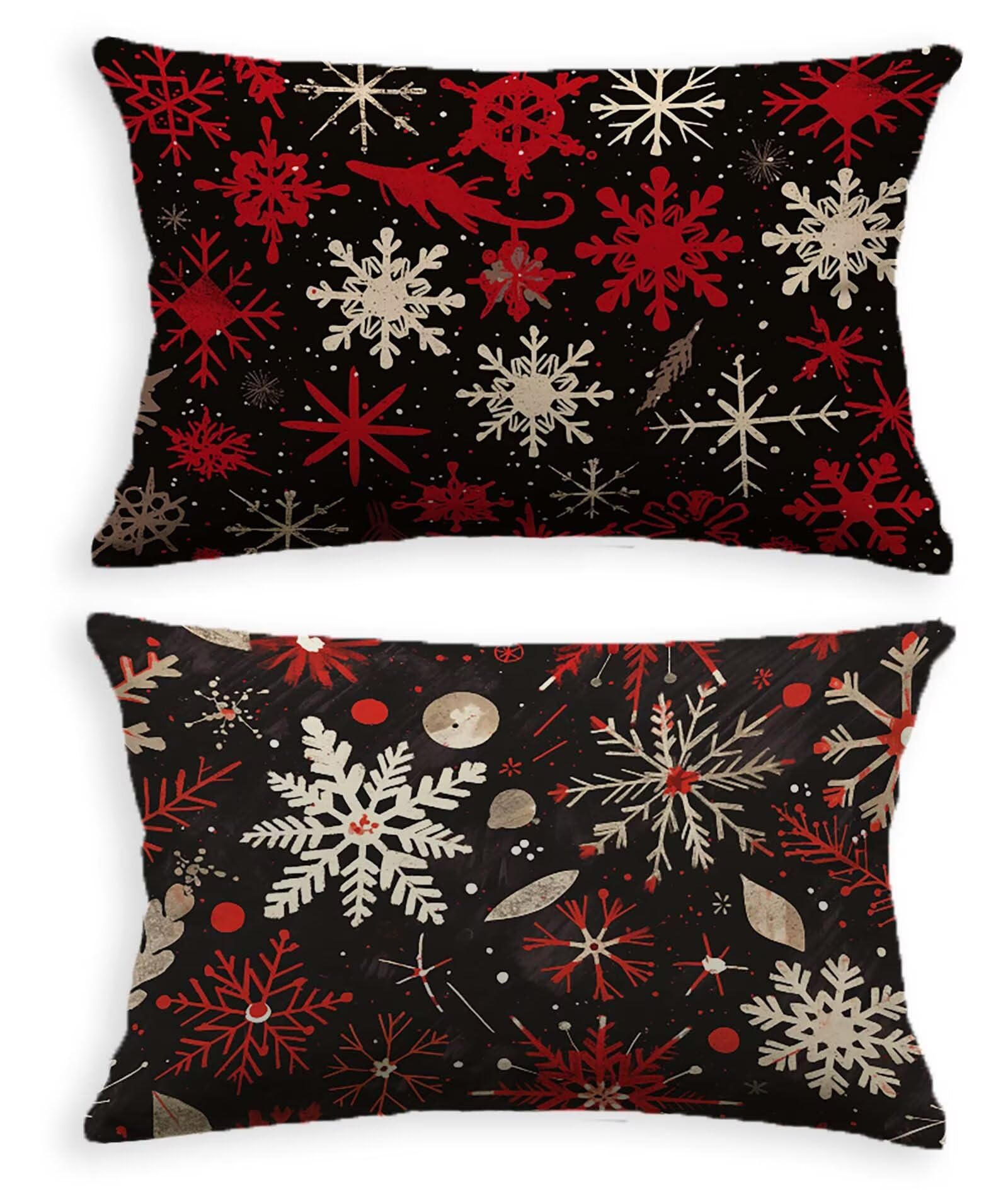 Lot de 2 housse de coussin noir en velours, idée cadeau pour crémaillère et Noël