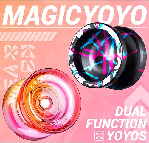 Miniatura 2 de MAGICYOYO Yoyo profesional V3 y Yoyo K2 sensible degradado Yoyo para principiantes, truco Yoyo con doble función con 12 cuerdas de Yoyo, estuche de