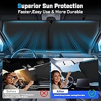 Vista 106 de KUST - Parasol plegable para parabrisas para BMW X1 E84, accesorios 2011 2012 2013 2014 2015, protector de visera de sol ajustable que bloquea