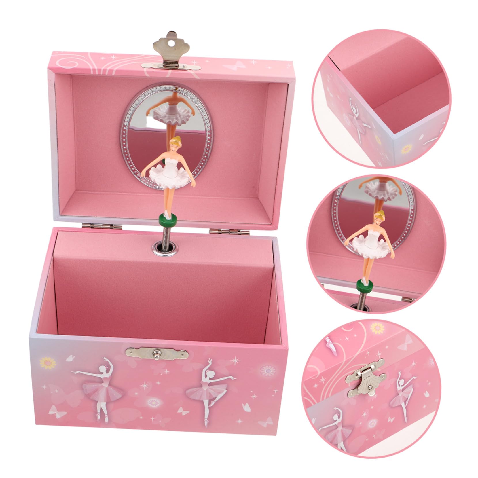 ABOOFAN Caja De Música De Ballet Para Niñas Joyero Musical Con Espejo Para Guardar Joyas Obsequio Para Cumpleaños Infantil o Fiesta De Ballet