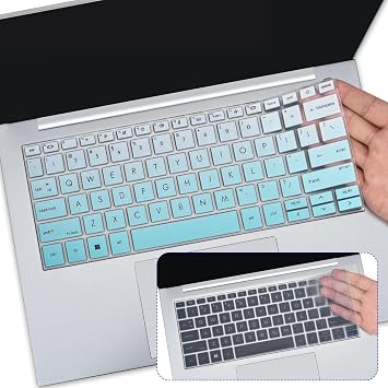 2PCS Keyboard Cover Skin for HP EliteBook 830 835 840 845 1040 G9 G10 13.3 & 14 inch 2025-2022, HP EliteBook 14 inch Keyboard ProtectorNot fit 840 845 1040 G11 G8 G7 G6 G5 G4 G3,Gradual Mint+Clear