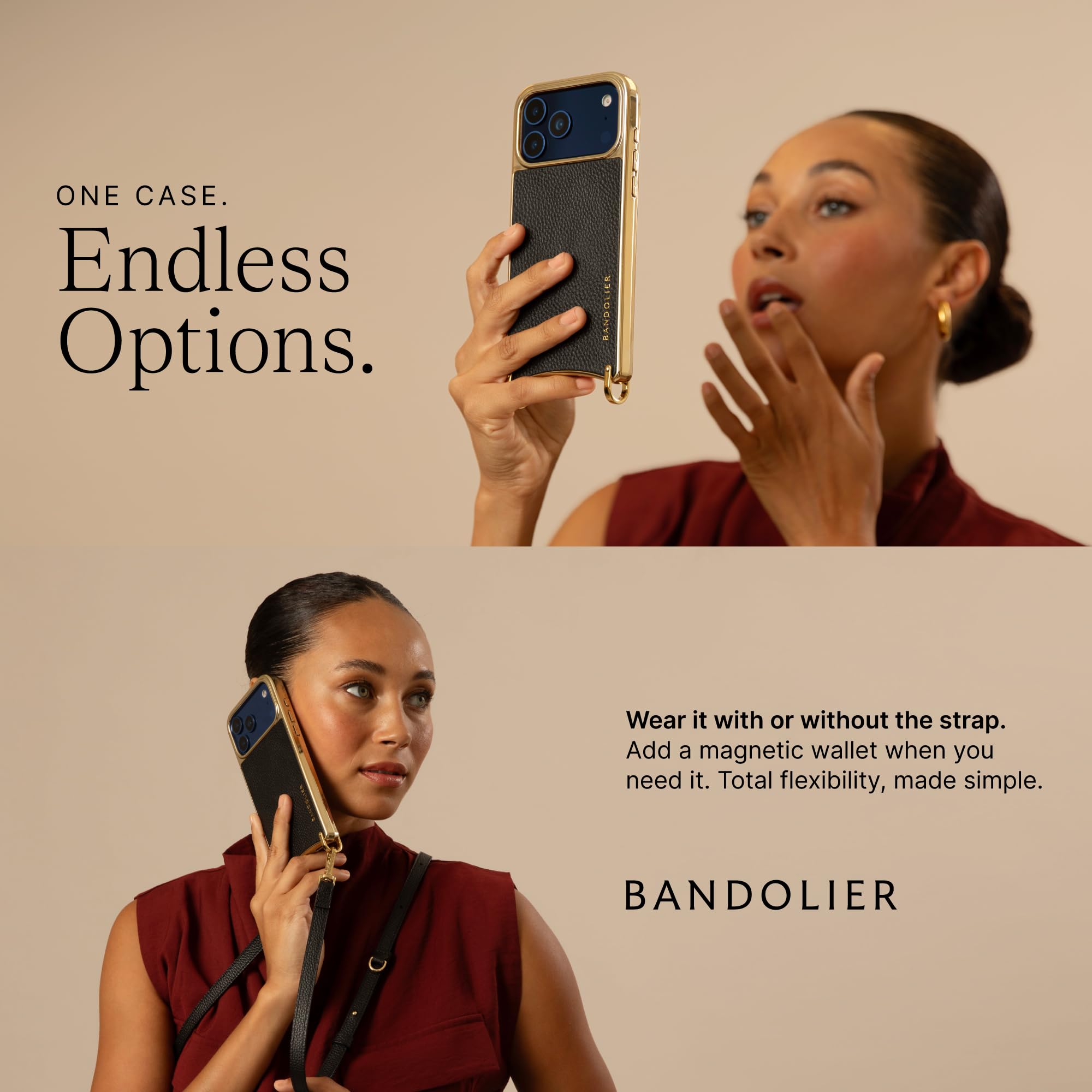 Amazon.com: Bandolier Rayna Leather Crossbody Phone Case iPhone 17