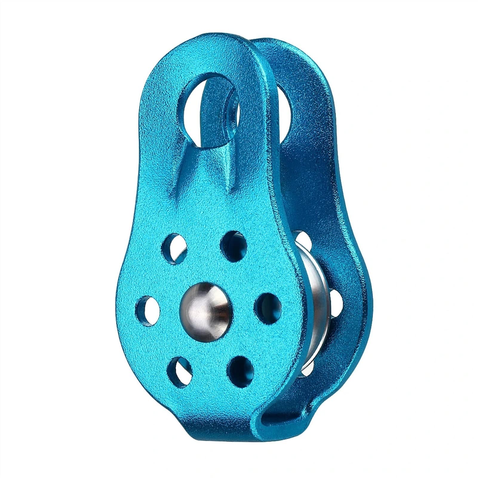 Bloczek, 20KN lina stała ze stopu aluminium, bloczek wspinaczkowy Outdoor Camping piesze wycieczki ucieczka narzędzie ratunkowe pojedynczy bloczek (kolor: czerwony)(Blue)