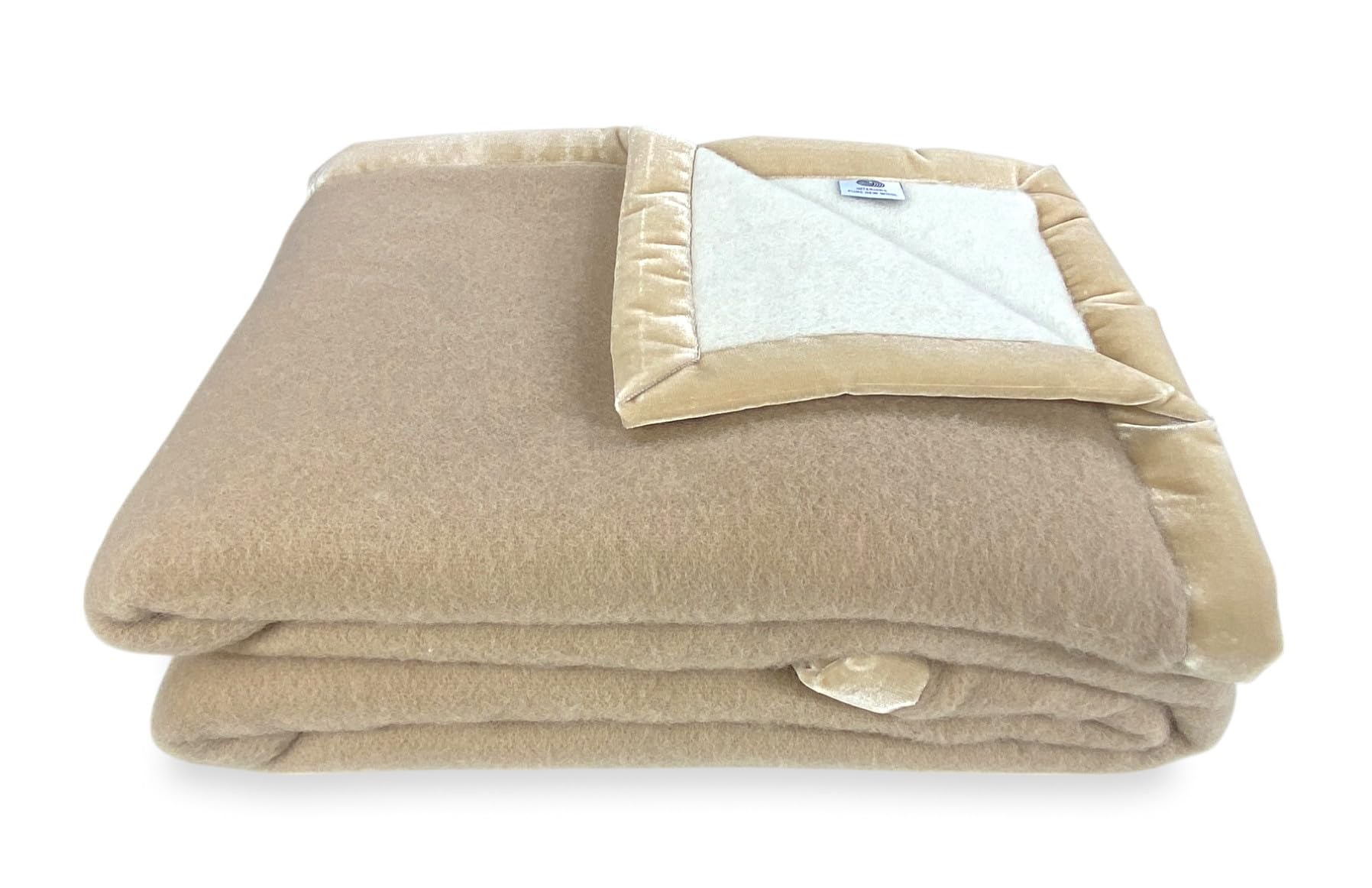 Tex family Manta de lana bicolor – Suave y cálida – Suave y cálida – Beige claro/oscuro – Cama individual 1 plaza – 150 x 210 cm