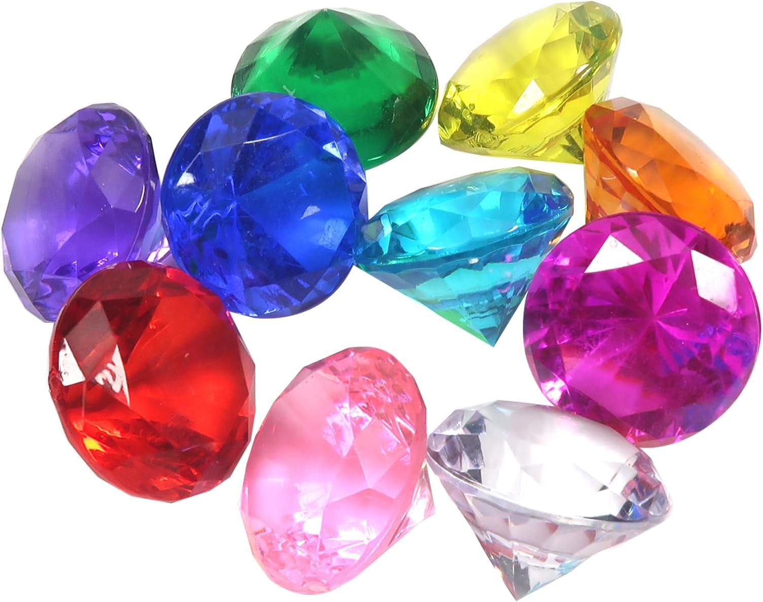 TOAOB 10pcs 10 Colors Table Scatter Crystals Acrylic Diamonds Rhinestones 40m...