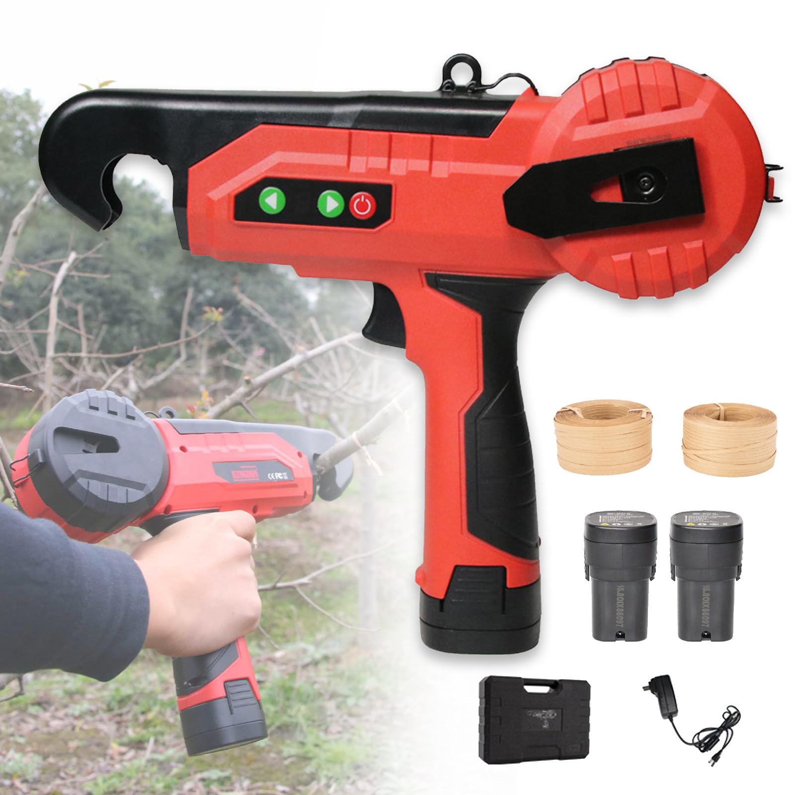 Attrezzo Elettrico per Nastro per Vigneto, Legatrice Automatica per Filo di Pomodoro con Regolazione a 4 Marce, Strumento per Legare Vigneto Portatile per Pomodoro UVA Verdure Fiore