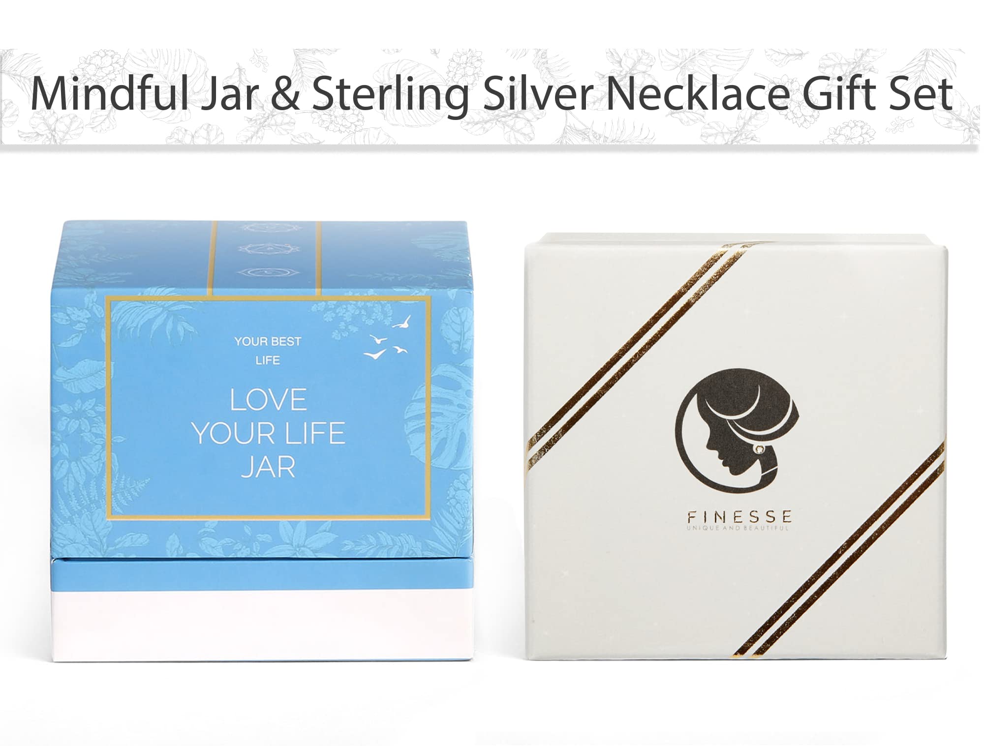 Mindfulness Gift, Positive Affirmation Cards with a Sterling Silver Necklace Set - Image 2