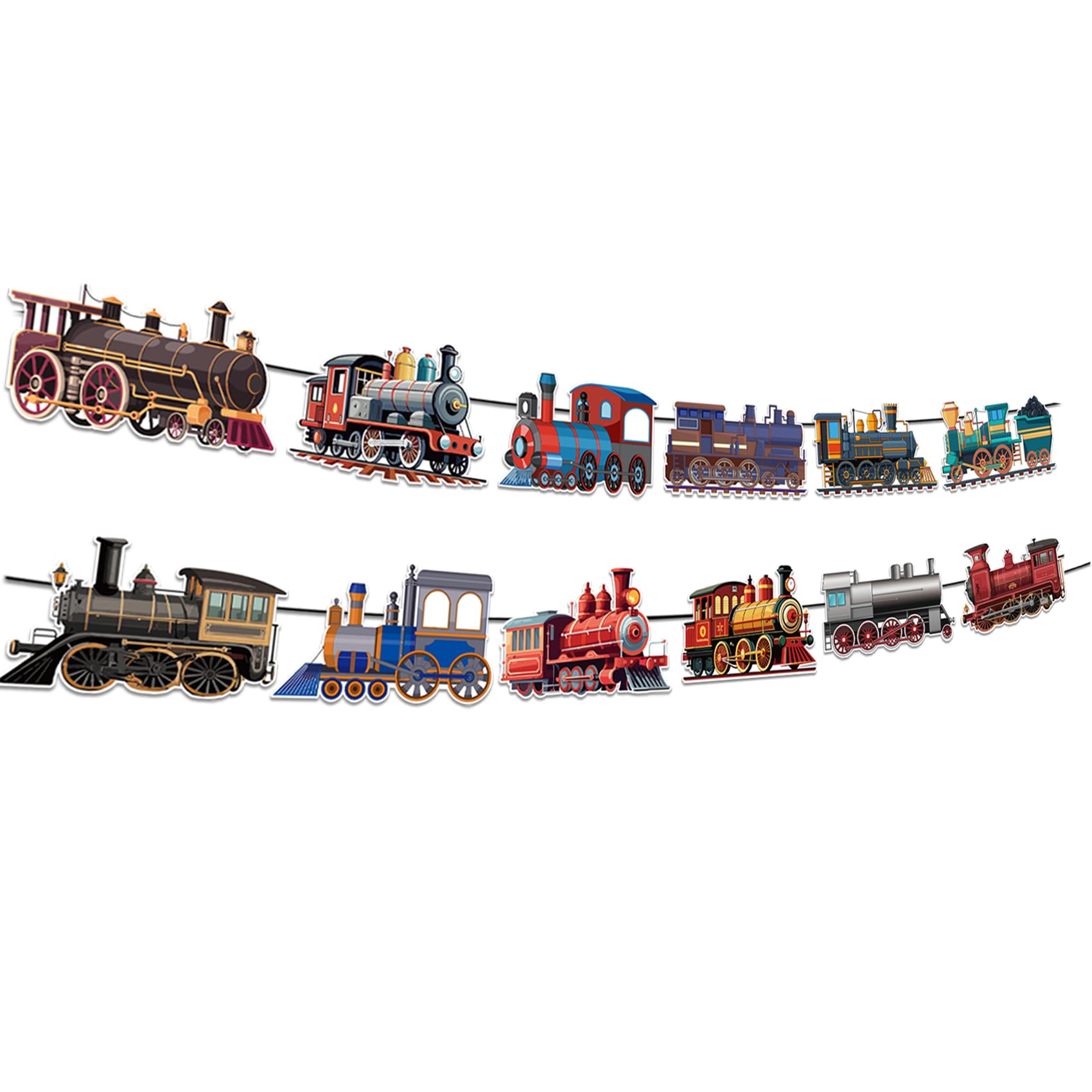 Train Party Banners Retro Train Hanging Decorations for Train Birthday Decorations Train Party Decorations Birthday Party Supplies