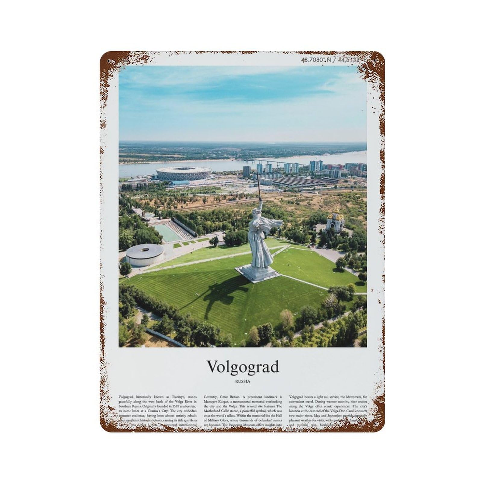 xiaoxiaoshen Volgograd Russia City Scenery Wall Decor Art Metal Tin Poster Modern Home Decor Art Home Bar Shop Decorations Vintage Sign 40x30cm