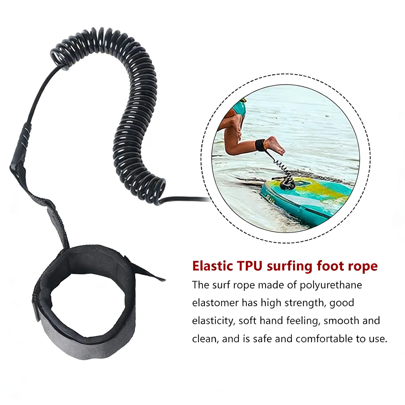 Leash de Surf, Correa para Tabla de Surf, Correa de SUP Hinchable