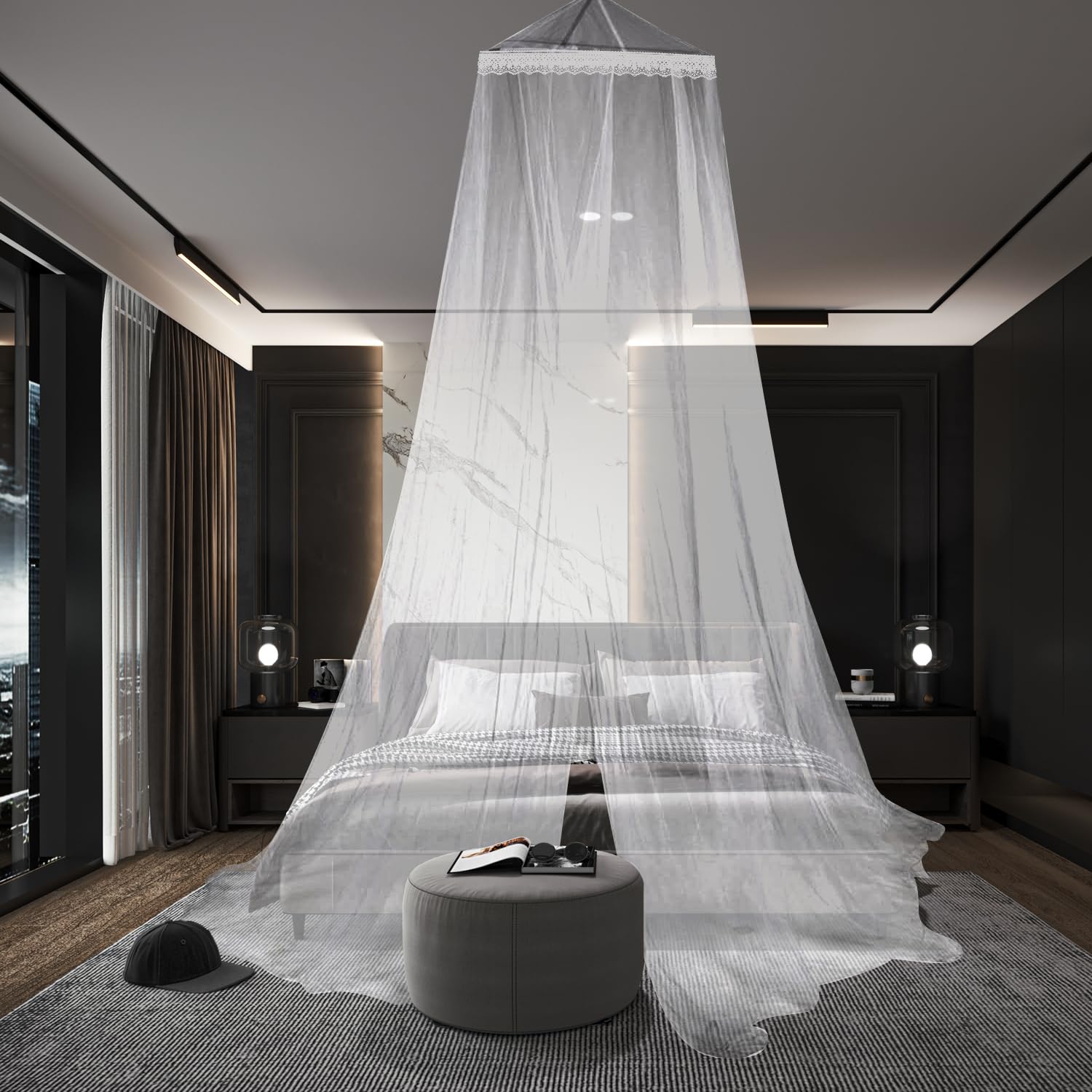 Moustiquaire Ciel De Lit Adulte 60x250x1100 Cm - Protection Anti-Moustiques Pour Lit Double Ou Simple