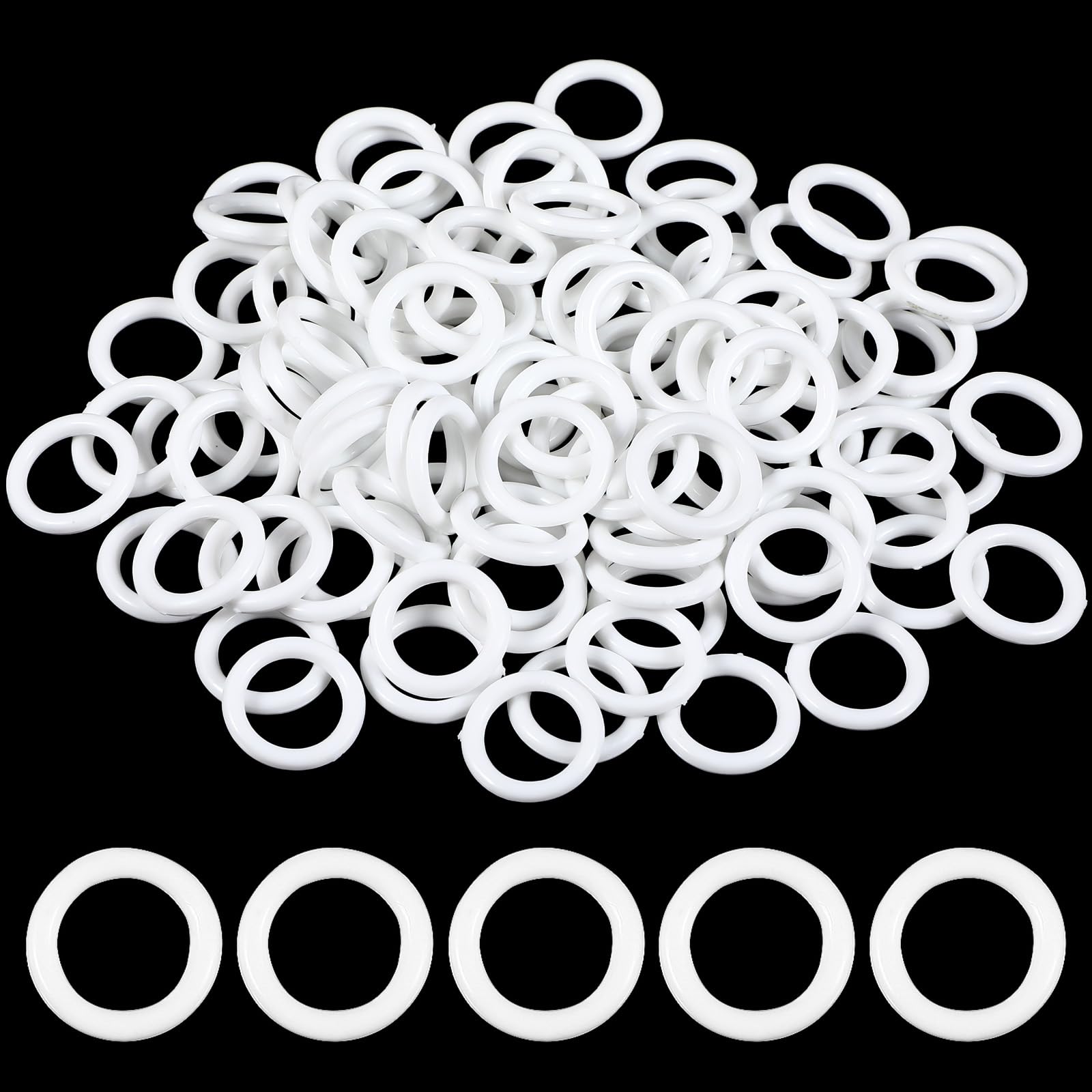 100Pcs Clear Roman Blind Curtain Rings, O-Rings Plastic Rings for Roman Shades Cafe Curtain Ring for DIY Blinds,Curtains