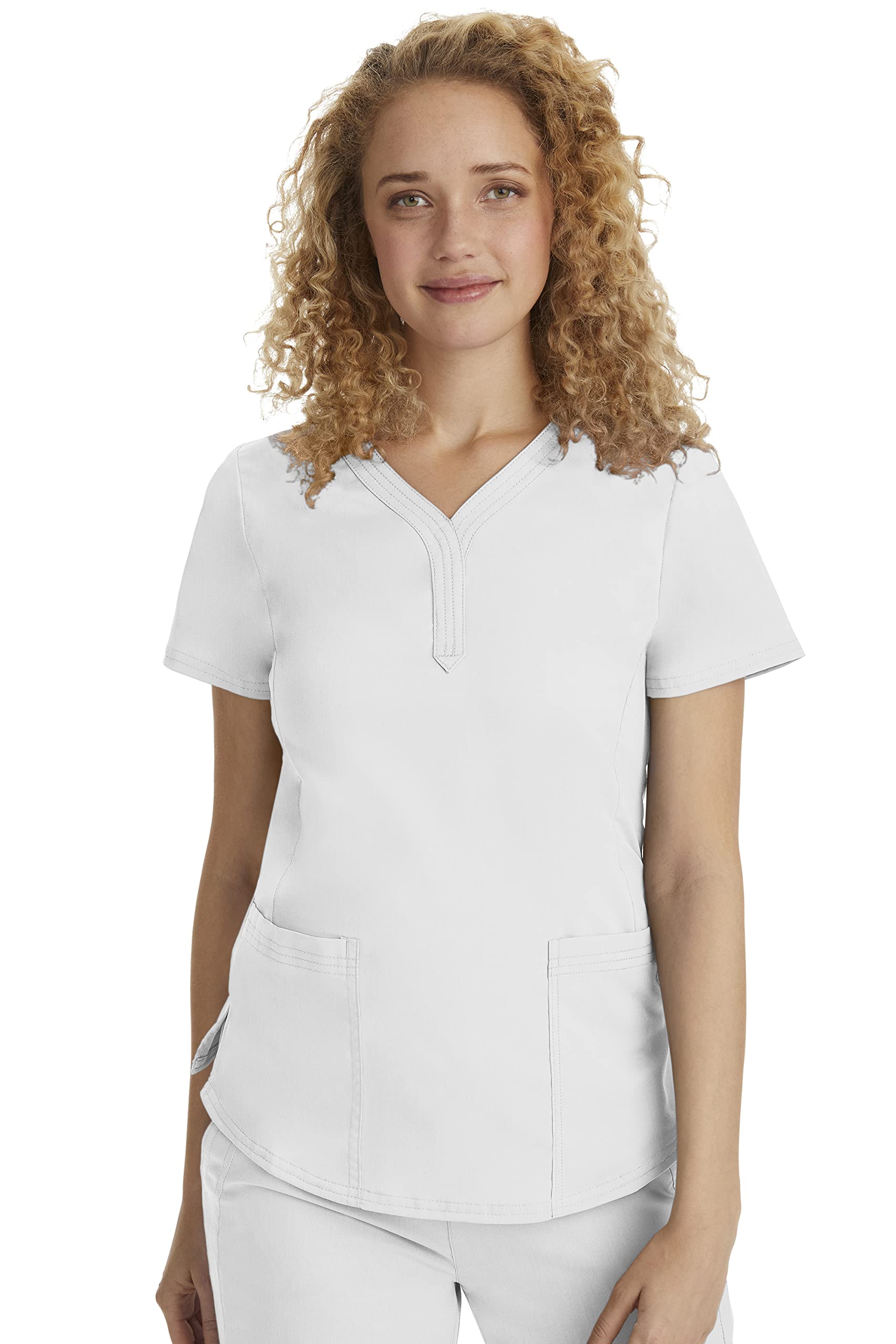 Healing Hands Scrubs for Women Y-Neck Jane Modern Fit, Triple Stitch Detail, 2 Pockets, 2-Way Stretch & Shirttail Hem - 2167