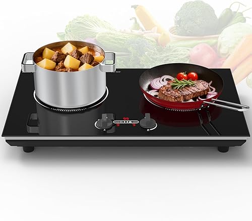 Miniatura 12 de VBGK Cocina eléctrica de un solo quemador, estufa eléctrica de 110 V 1800 W con control táctil LED, 10 niveles de potencia, temporizador de 4 horas,