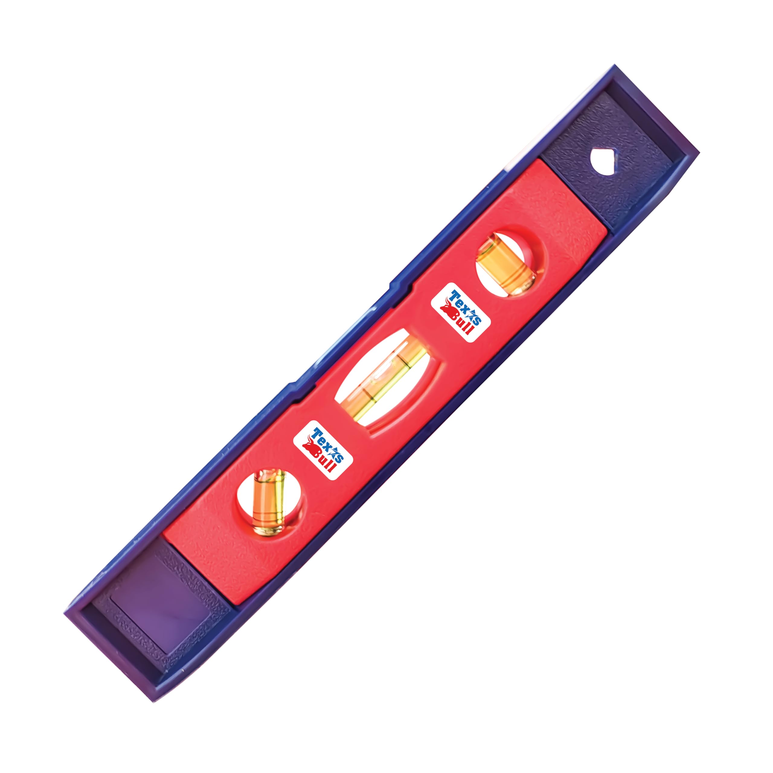 Texas Bull Magnetic Leveler 9-Inch with spirit leveler – Durable, Accurate, and Compact Leveling Tool for Precision Work. Blue & Red | TX-PTL9