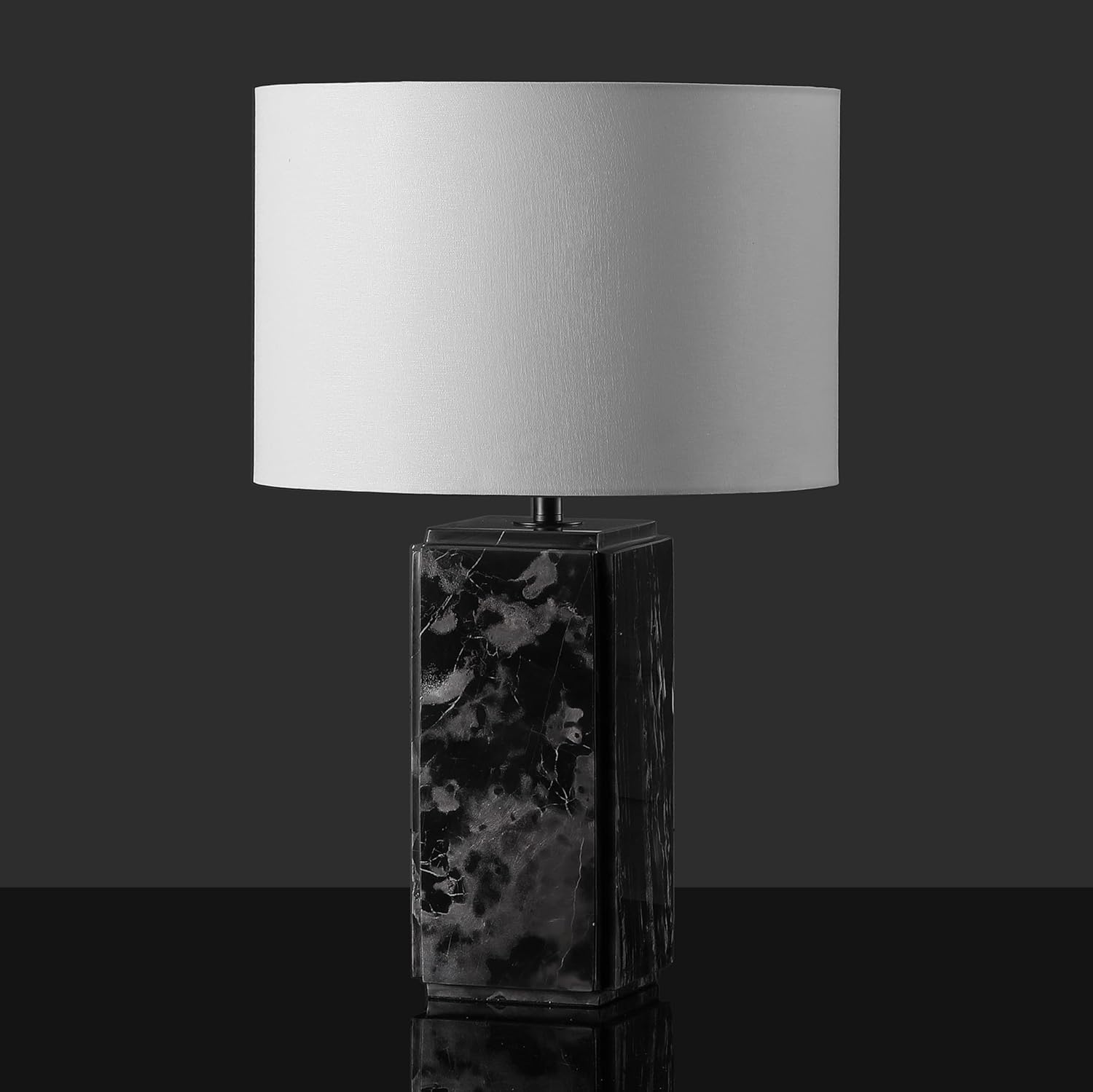 SAFAVIEH Couture Lighting Collection Zahra Black/White Marble 23-inch Dimmable Table Lamp for Bedroom Living Room Home Office Desk Nightstand (LED Bulb Included)