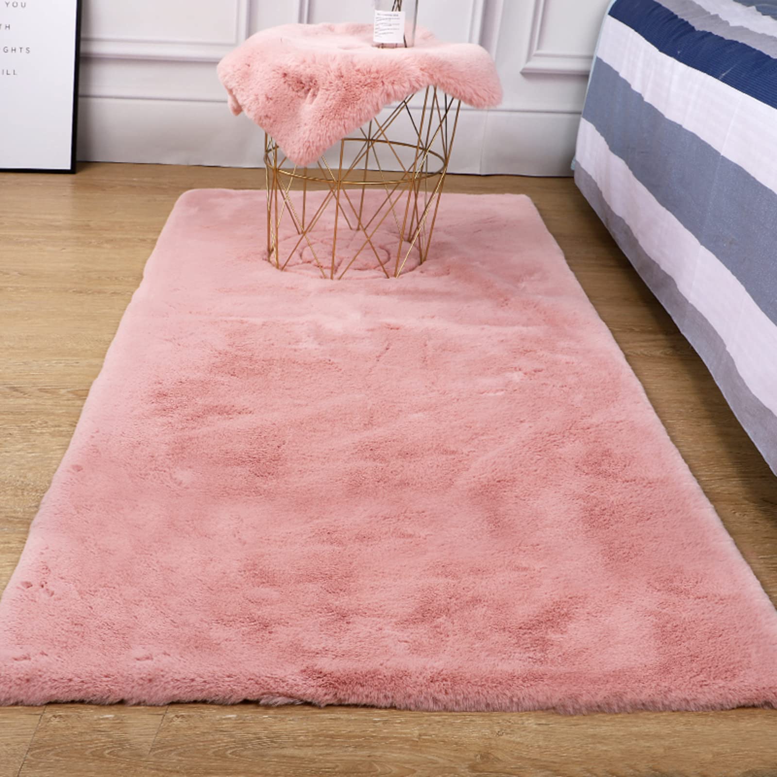 Los Niños Juegan Alfombra Con Alfombras De Noche Gruesas Y Esponjosas Para Niños Sofá De Dormitorio Para Niñas Sofá De Piso Shaggy Alfombras De Cabecera,Piel Sintética De Conejo Su-B 120*180cm