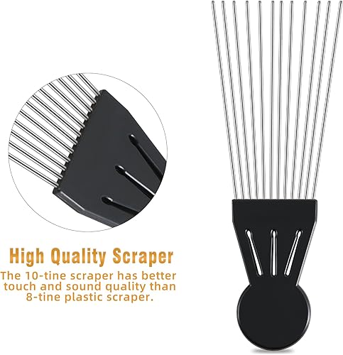 Vista 32 de EASTROCK Guiro Raspador de percusión latina estilo peine raspador profesional de repuesto para varios instrumentos de percusión 2 paquetes negro