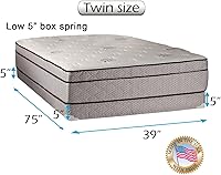 Vista 2 de DS Solutions Fifth Ave - Colchón de espuma extra suave Eurotop (Pillow Top) y juego de somier de 5 pulgadas de altura baja con protector de colchón