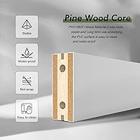 Vista 6 de Fredbeck - Puerta de granero blanca de 32x84 pulgadas con kit de herrajes para puerta corrediza de 5.5 pies incluido y manija, sólida, MDF