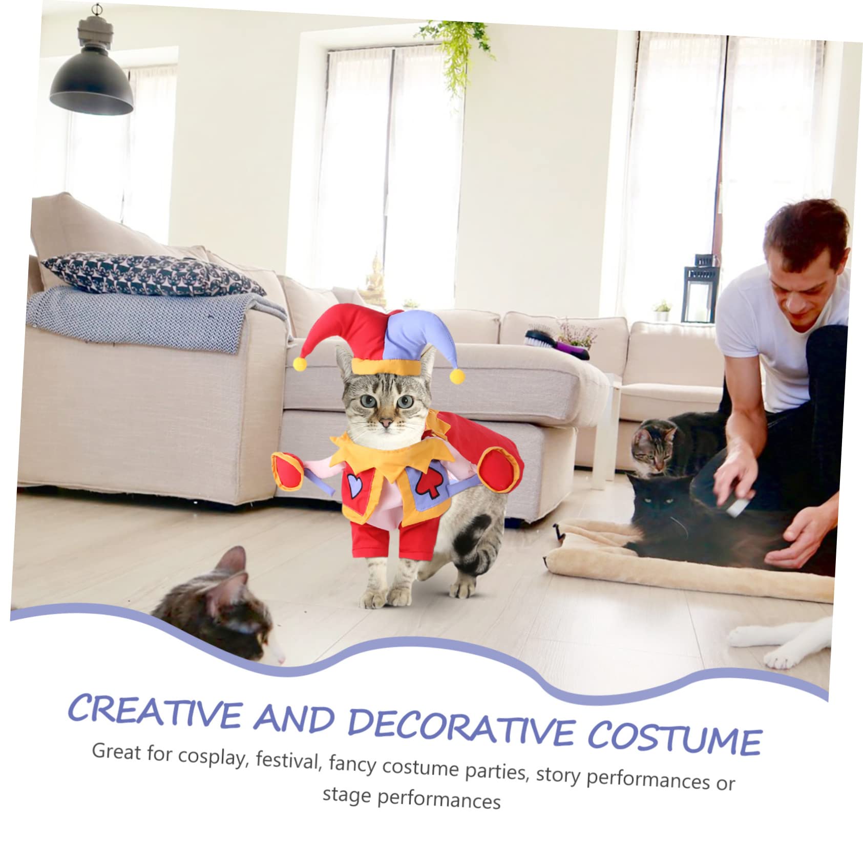 Happyyami 2sets Costume Per Animali Domestici Cartone Cappello Decorativo Per Cani e Gatti Abbigliamento Cosplay Resistente Per Feste e Eventi Completo Per Cuccioli e Gattini