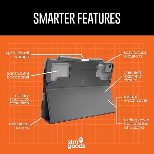 Miniatura 3 de STM Dux Plus - Funda de goma ultra protectora y ligera con parte trasera transparente, soporte para Apple Pencil con tapa de encendidoapagado de