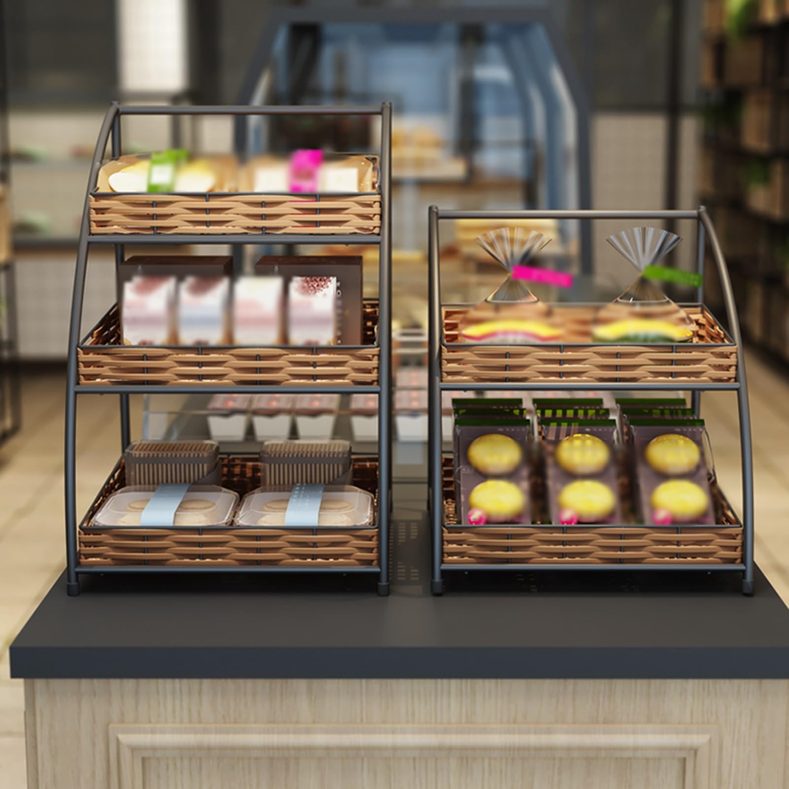 Organizer portatile per snack e caramelle per bancone, ideale per negozi al dettaglio e supermercati, scaffale compatto per snack da banco (30 x 30 x 30 cm)