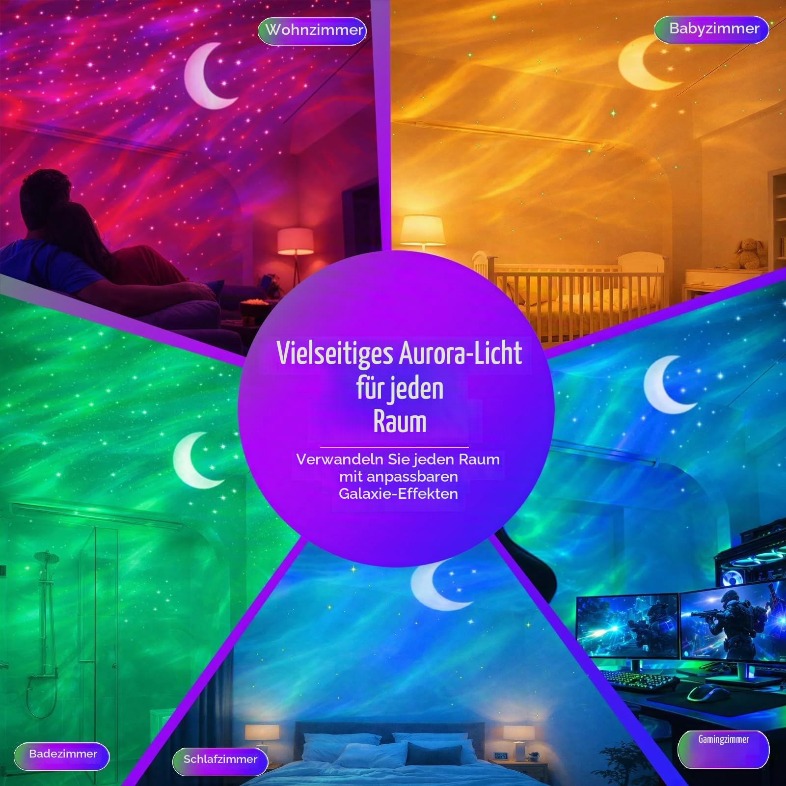 Sternenhimmel Projektor, Nachtlicht kinder Galaxy Projektor mit Timer/Fernbedienung/Bluetooth für Zimmer Deko Home Decoration, Geschenke für Kinder Erwachsene