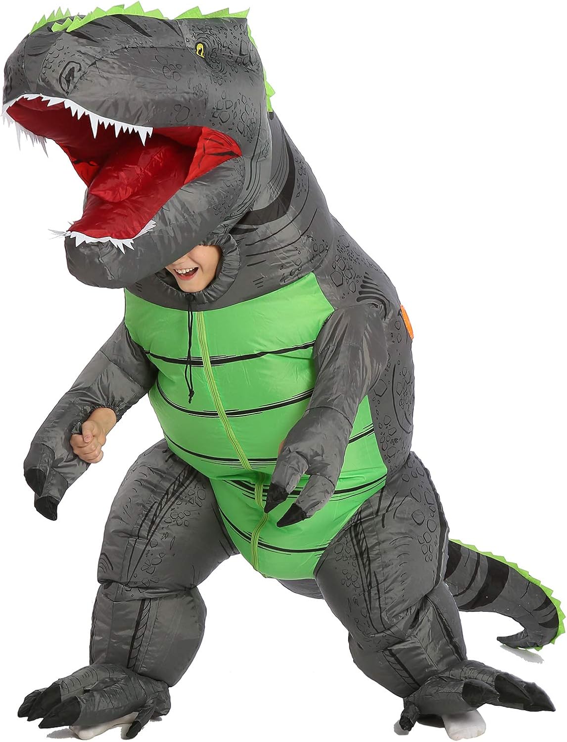 FUNNY COSTUMES T-Rex Dinosaur Costume Child Size 4-12 Gray 4-6