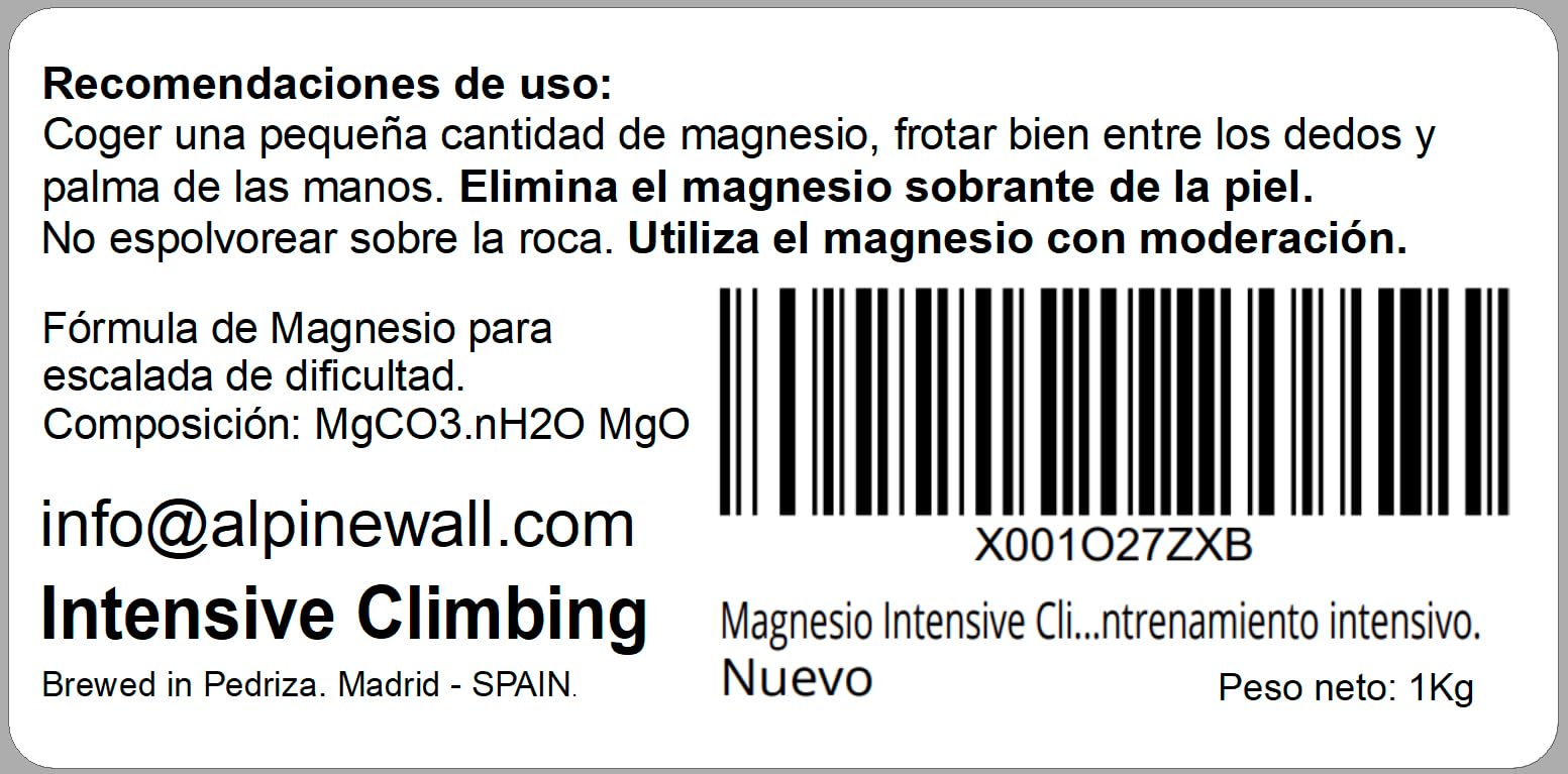 Magnesio Intensive Climbing 1Kg, escalada deportiva y bloque. Fórmula para entrenamiento intensivo.