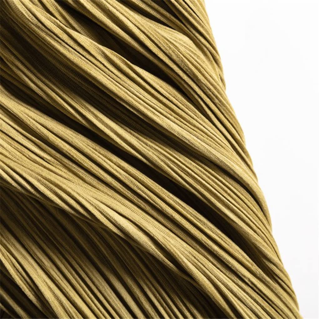 Dninmim Gonna a trapezio da donna plissettata tinta unita casual elastica a vita alta gonna longuette allentata estiva