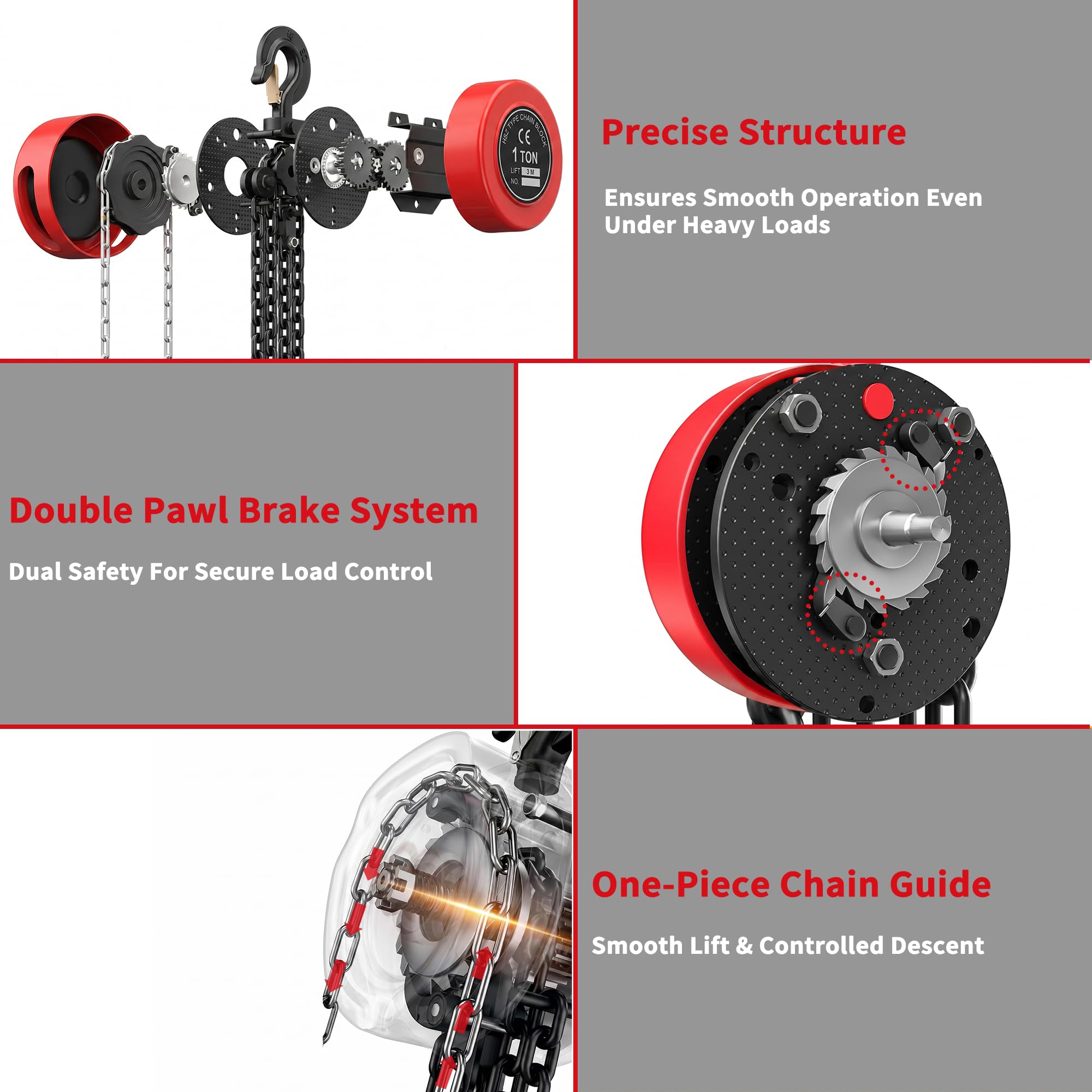 1 Ton Manual Chain Hoist - Heavy Duty Lift -4 1 Ton Manual Chain Hoist - Heavy Duty Lift -4