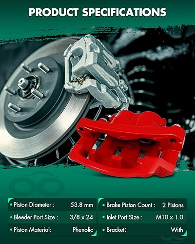 Miniatura 2 de SCITOO 18-B4791 18-B4790 Pinzas de freno de disco delanteras izquierda y derecha con soporte para Ford para Excursion 2000-2005, para Ford para