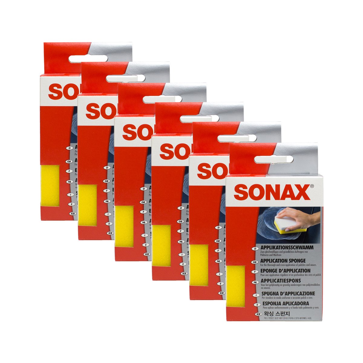 SONAX 6 X 04173000 Applicazione Spugna lucidatura a Cera 1 Pezzi