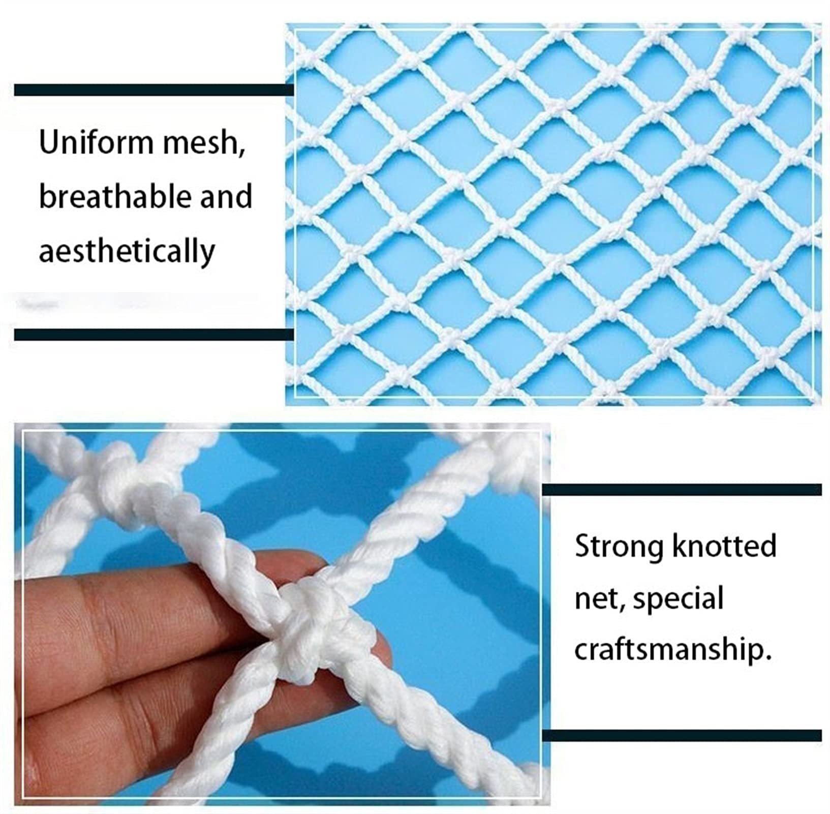 Balkon Sicherheitsnetze Aus Weißem Nylon Treppe Fenster Sicherheit Schutz Zaun Katzen Kinder Kleinkind Safe Deck Anti Falling Net Garden Net Safe Fence (Farbe : Weiß, Größe : 5x6m)