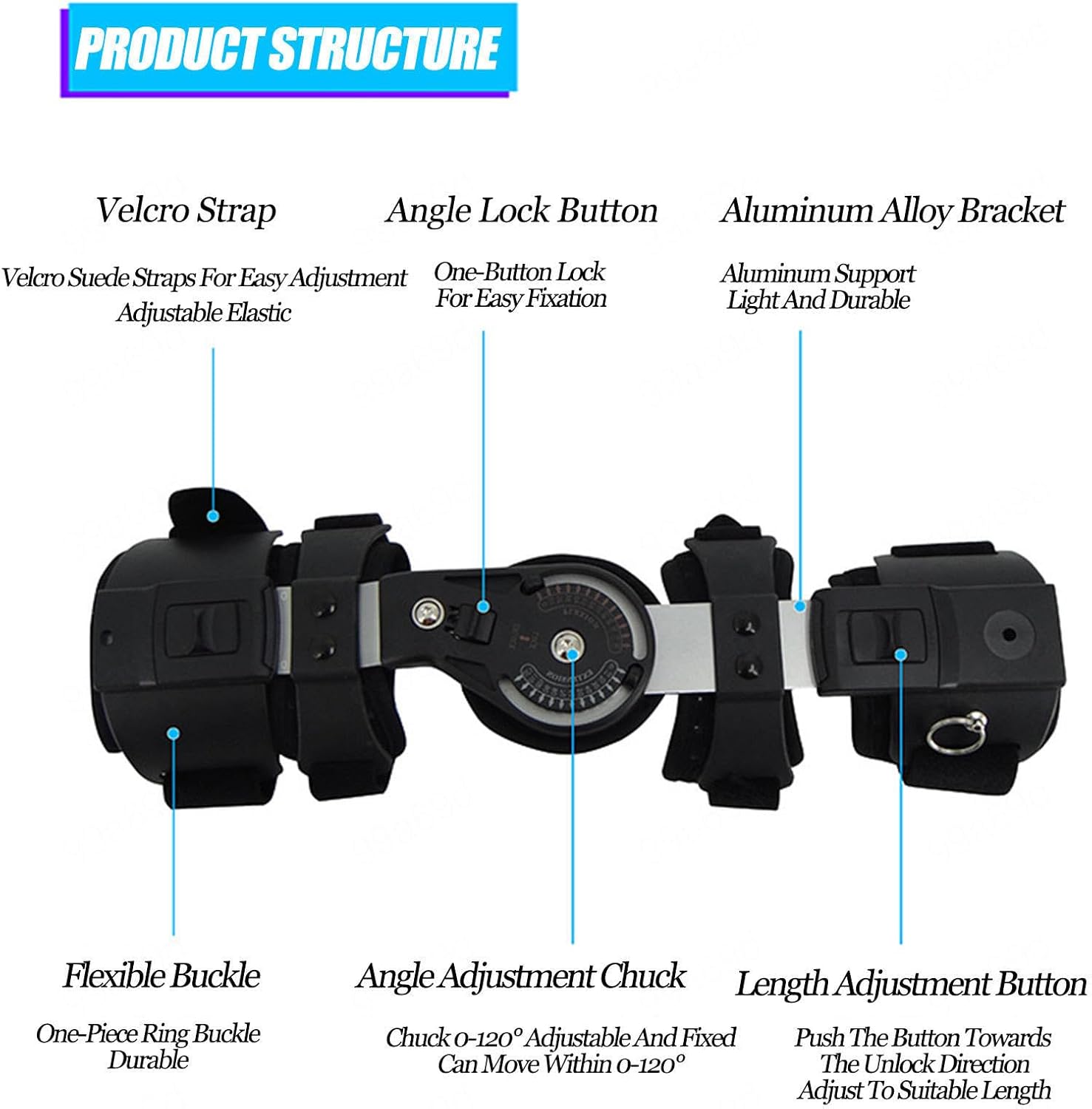Adjustable Elbow Splint Immobilizer, Hinged Elbow Brace Unisex, Post Elbow Brace Stabilizer Splint Arm Injury Support, Support After Right，Right