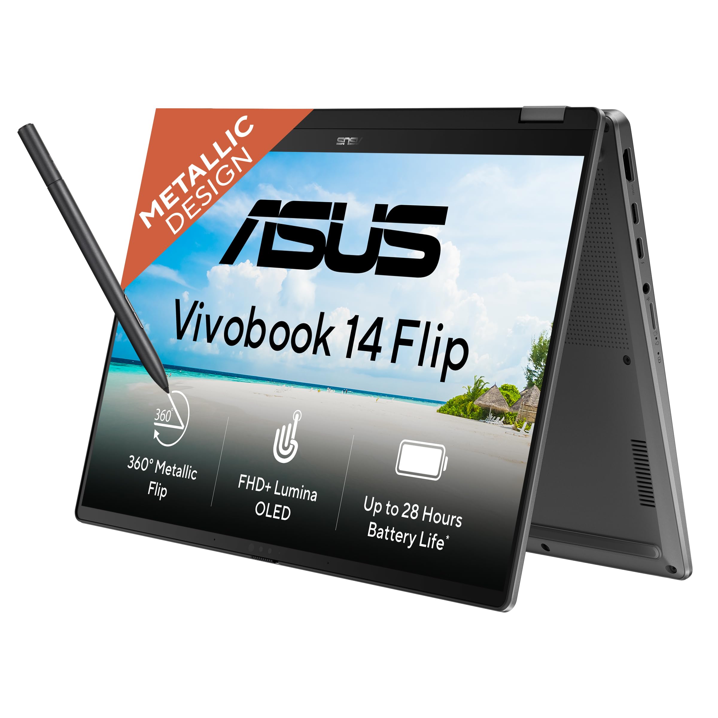 ASUS Vivobook 14 Flip (2026),Intel Core Ultra 5 226V,Intel Arc iGPU,16GB RAM,512GB SSD,OLED,14"(35.5 cm),Windows 11,M365 Basic(1Y),Office 2024,Matte Gray,1.57 Kg,TP3407SA-SG183WS,Thin & Light Laptop-image-29