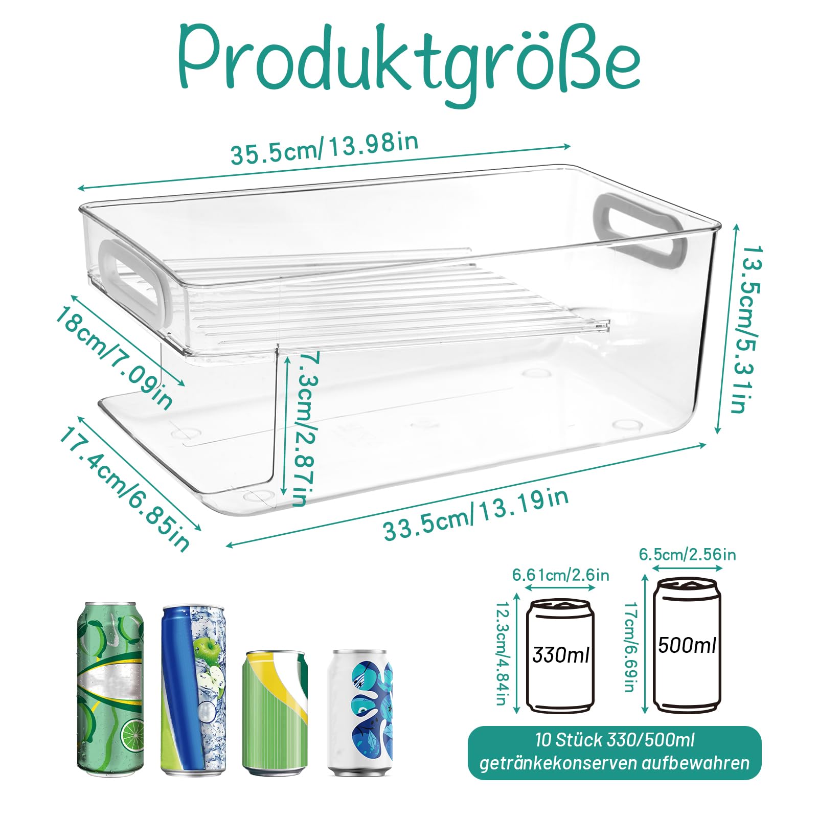 Dispenser Lattine Soda Frigorifero Impilabile 2 Strati Organizzatore Lattine Vadidiya 2 Strati - 30.5x16.5x15.2 Cm, Per Frigorifero E Dispensa, Impilabile Organizzatore Dispensa Soda - 7