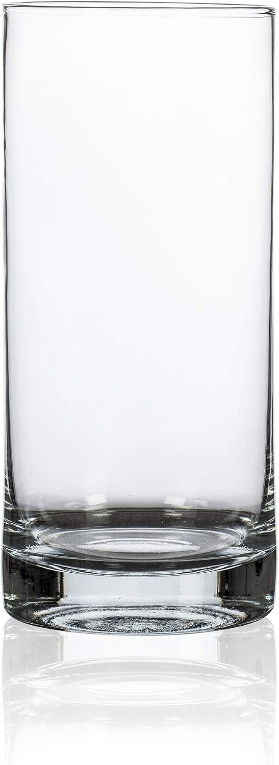 Glass Vase Decorative Cylinder Vase Round Transparent Glass Height 20 cm