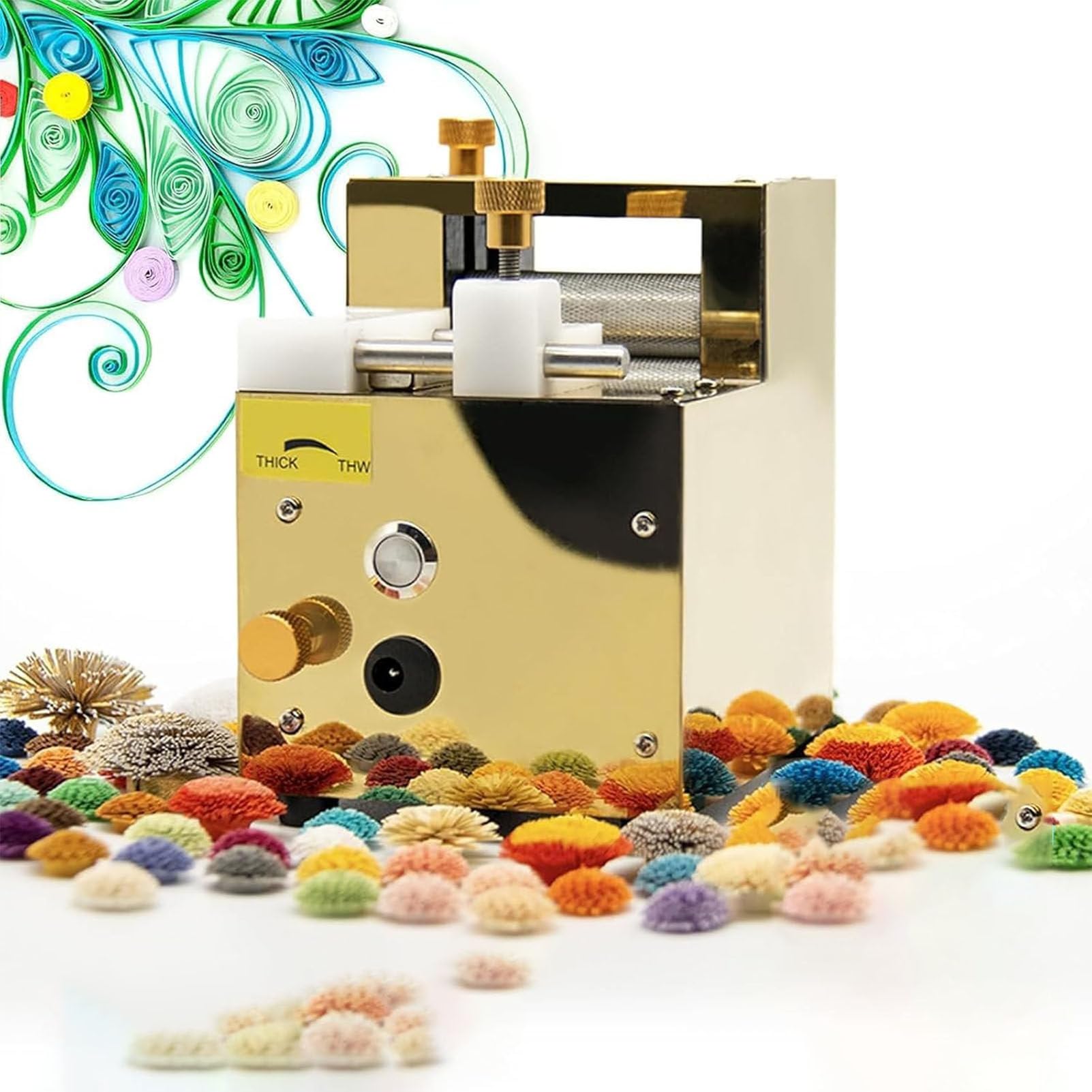 TBLOTYD DIY Electric Paper Rolling Machine, Rechargeable Paper Rolling Machine for Tassel Fringer Cutting Machine, Flower Roll Making Paper Cuttings