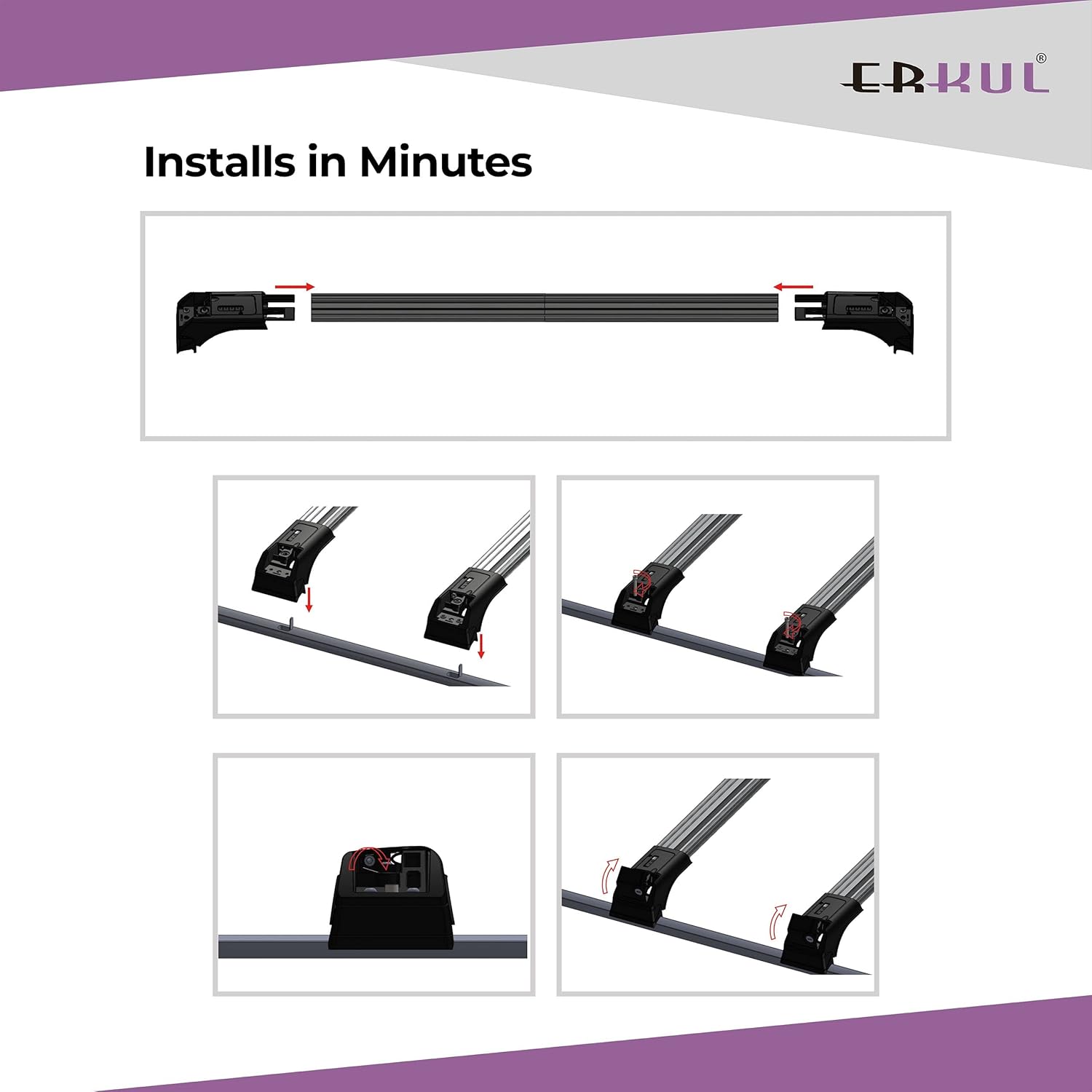 Buy ERKUL Roof Rack Cross Bars Compatible w/ Audi Q7 20152022