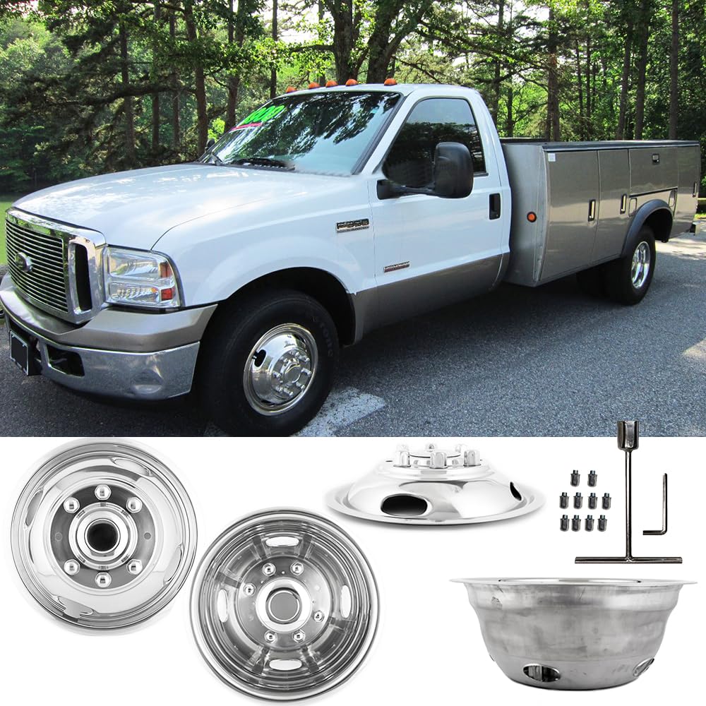 17" Polished Stainless Steel Wheel Simulator for 2005-2025 Ford F350 Dually