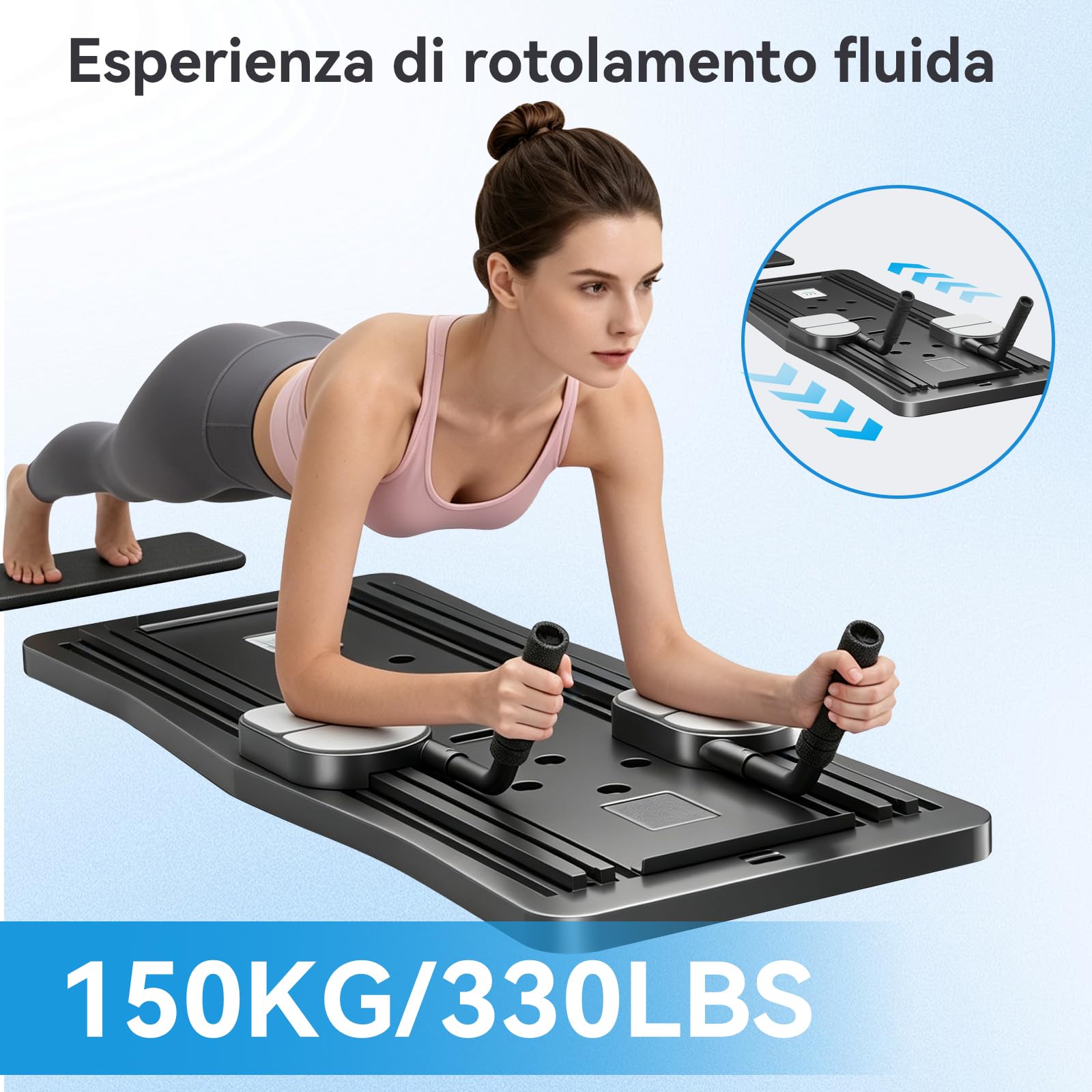 Pilates Reformer, Pilates Board Pieghevole,Macchina Pilates Portatile,Allenamento Completo del Corpo per Casa,Macchina per Esercizi Addominali Rimbalzo Automatico