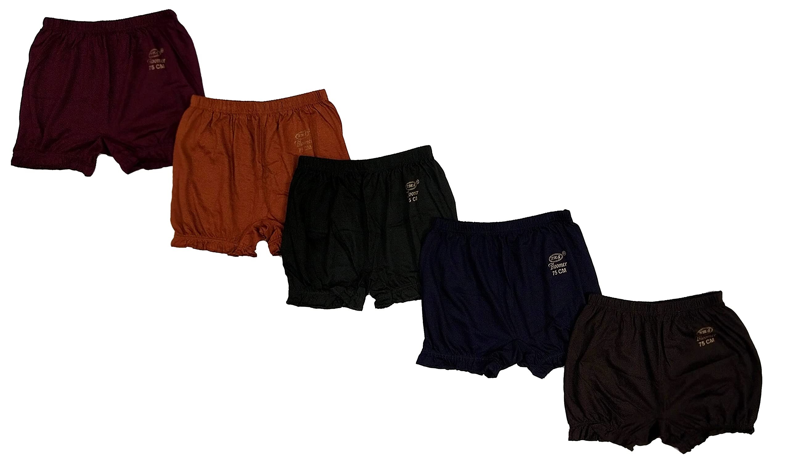 GenericLadies Plain Boyshorts Drawer for Girls | Cotton Inner Wears Bloomer Briefs Panties for Girl | Girls Underwear Combo Pack of 5