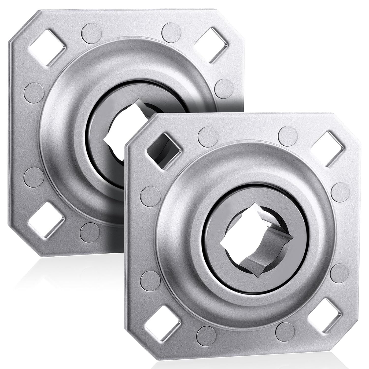 Threlaco 2 Pcs Disc Harrow Bearing 1" Square Bore Disc Harrow Flange Bearing Unit with 4-1/2" Bolt Holes for Farming Applications