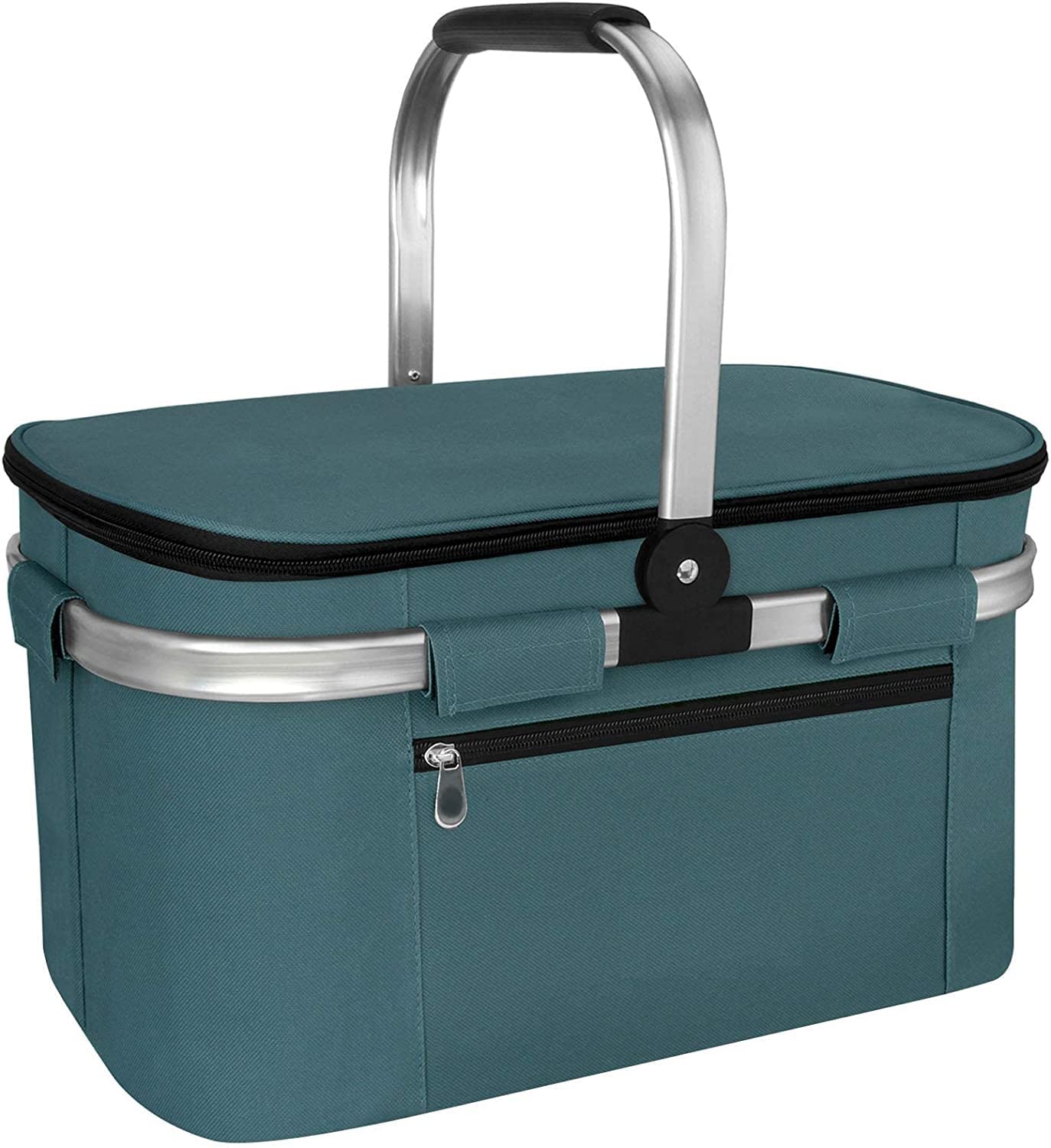 Picnic Basket, Grocery Shopping Bag, Portable Cooler Basket, Thermal Leakproof Food Carrier, Large Capacity Basket, Insulated Picnic Bag Thicken Travel Food Basket Aluminum - 25 L (B0D946TDW7) Amazon Price History, Amazon Price Tracker
