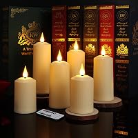 yunsheng Tölthető LED Gyertyák Távirányítóval, Vízálló Flamingó Gyertyaszett 6 db, 6-8H Időzítő, Krém 8
