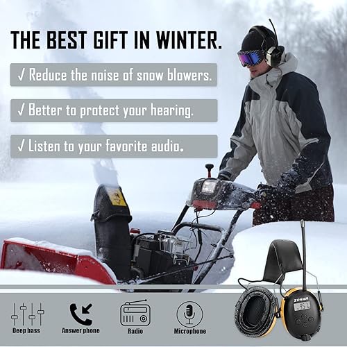 Miniatura 6 de ZOHAN EM042 - Protectores auditivos, con radio digital AMFM, ideal para cortar césped y paisajismo